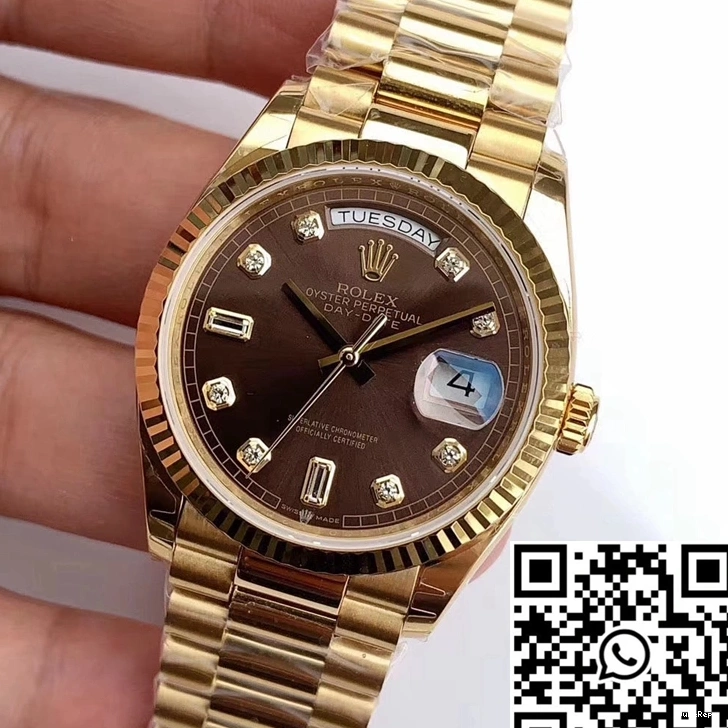 Yellow Gold Day-Date Gray EW Factory M128238-0022 Rolex Dial 0821